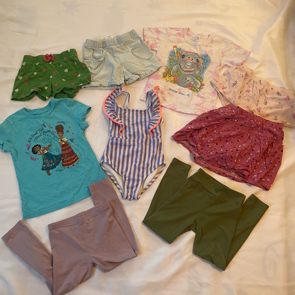 Colorful Kids Bundle w/Shorts, Tops, Swimsuit, Pants,‎ & Skort. Sizes 4-6x